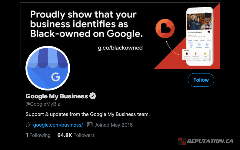 Google Мой бизнес Твиттер