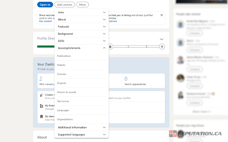 Расширенные функции LinkedIn