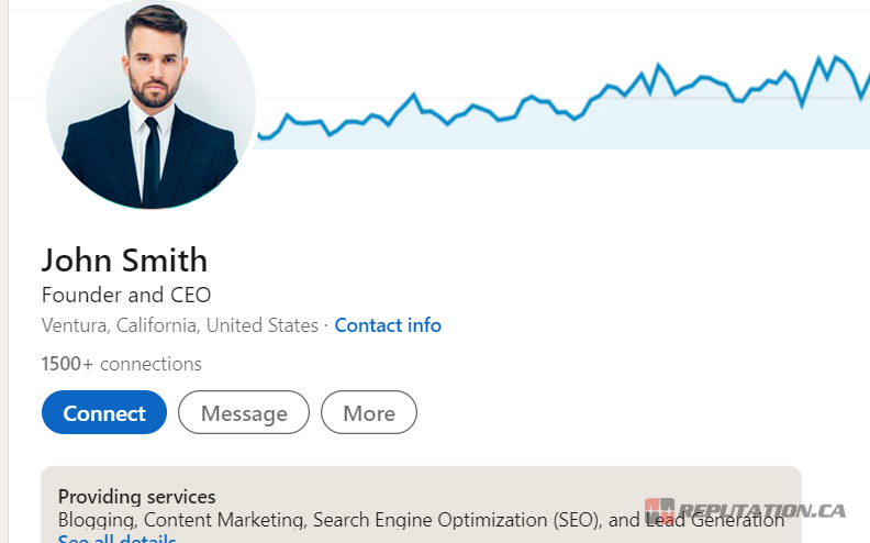Профиль генерального директора в LinkedIn