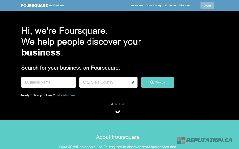 Поиск бизнеса в Foursquare