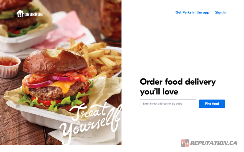 Поиск ресторана Grubhub
