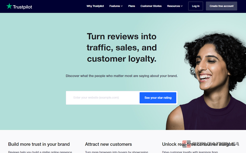 Домашняя страница TrustPilot