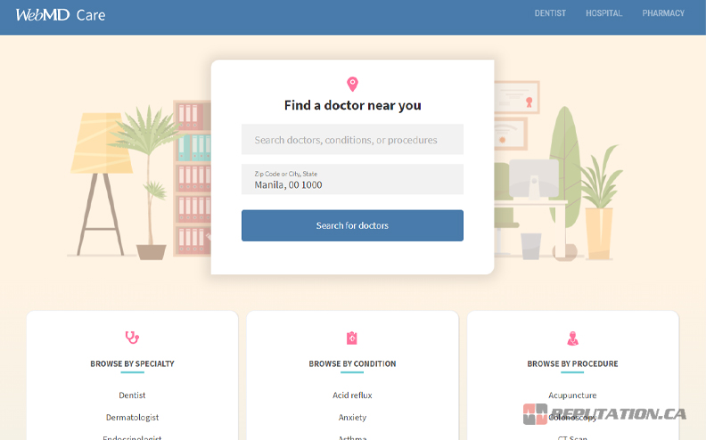 Поиск врача WebMD